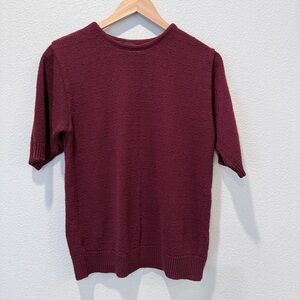 Wine Textured Knit Sweater Top | Dark Academia New Preppy Scandigirl Minimalist